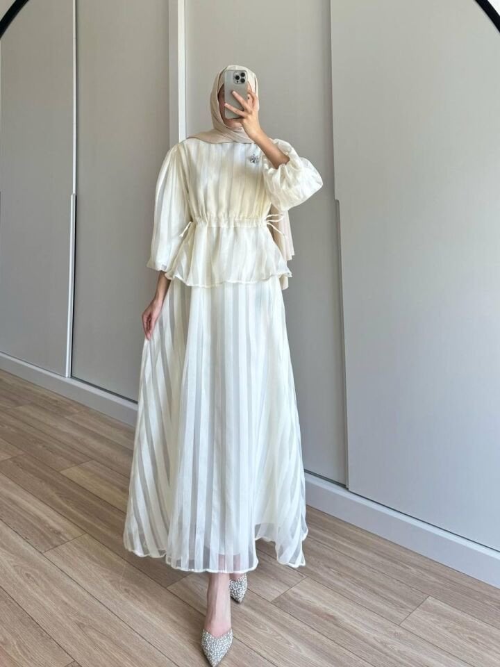 Şifon Abiye Elbise - 8183