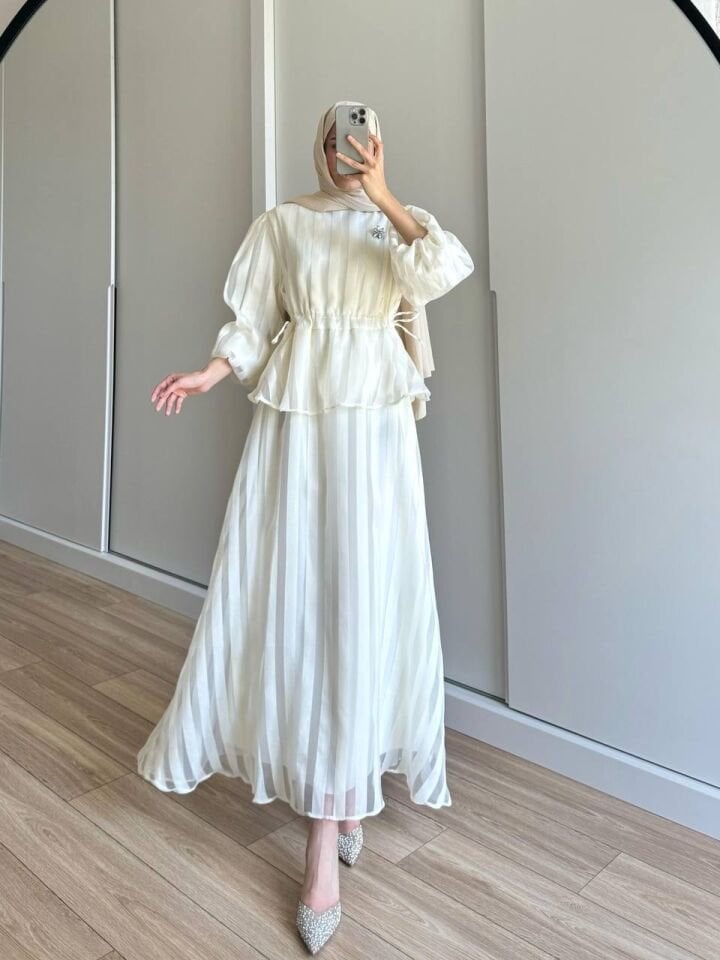 Şifon Abiye Elbise - 8183