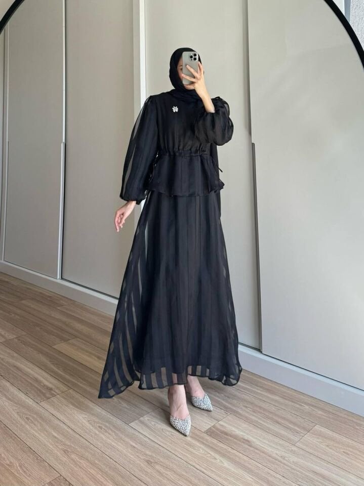 Şifon Abiye Elbise - 8183