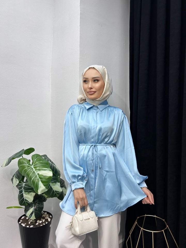 Anna Pamuk Saten Gömlek  - 7017
